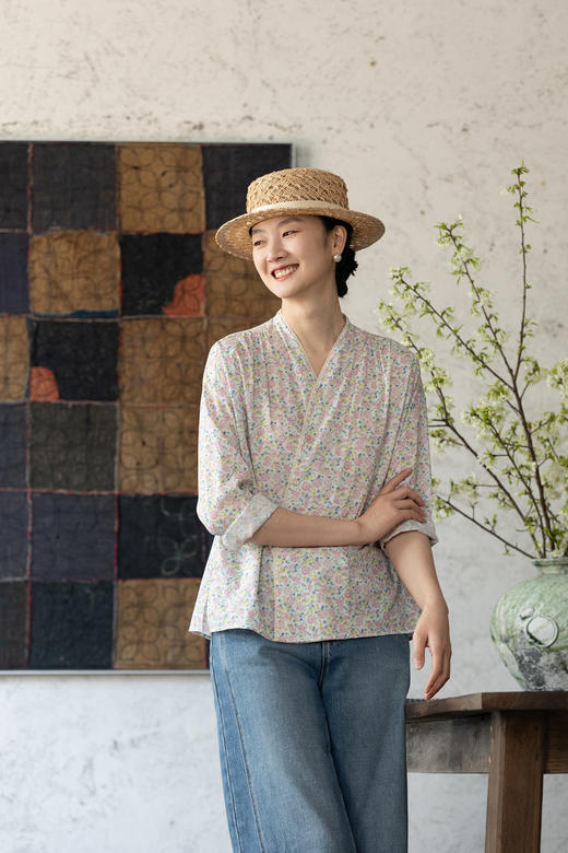 牧衣游原创 80支新疆长绒棉田园印花外套文艺减龄百搭开衫 梧梦 商品图5