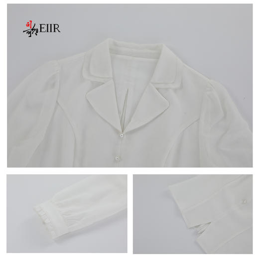 司歌翻领套头收腰长袖上衣衬衫T921245X 商品图2