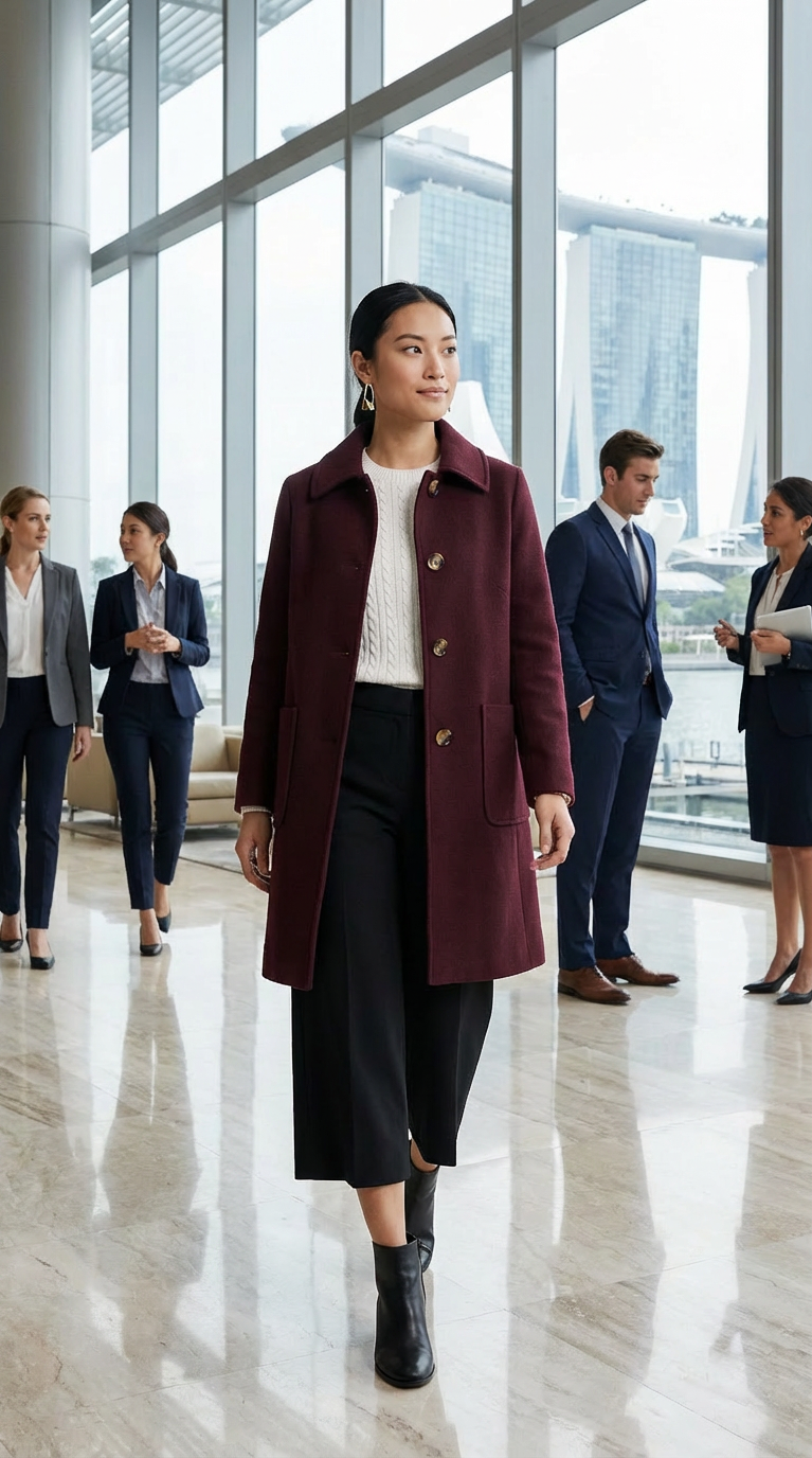 HN 百搭牛角扣休闲翻领双面手工大衣