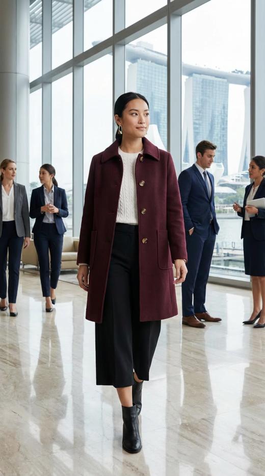 HN 百搭牛角扣休闲翻领双面手工大衣 商品图0