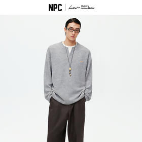 NPC潮牌撞色假二件针织衫肌理华夫格老钱风百搭潮流款NP61SW08