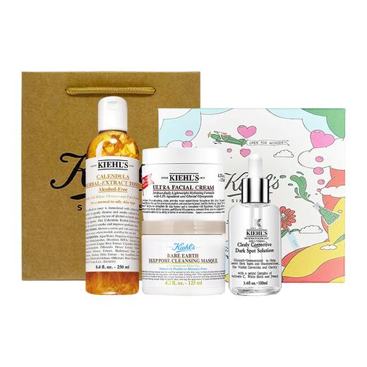 春节不打烊 【送礼盒礼袋】科颜氏全家福大礼包 （高保湿面霜125ml+精华液100ml+白泥面膜125ml+金盏花水250ml） 一般贸易 商品图13