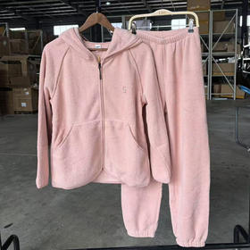 女士连帽休闲睡衣套装果粒绒保暖可外穿家居服套装【24R41462】