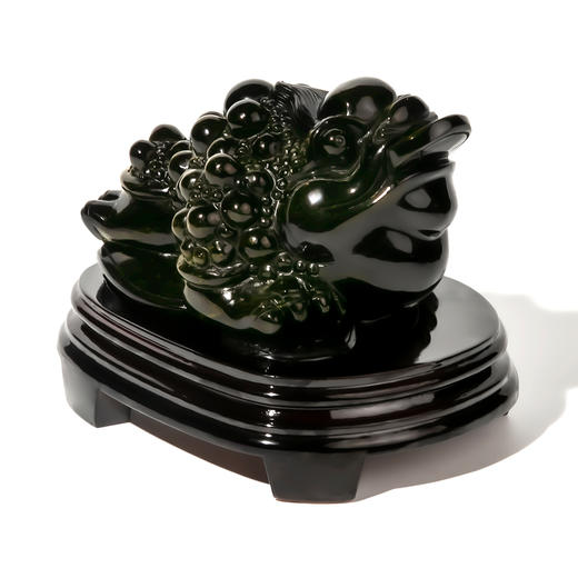 黑曜石金蟾吉祥摆件 商品图3