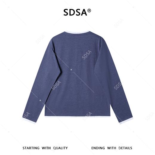 OAS2821SDSA男装2026新款高贵轻奢韩版简约拼接假两件圆领长袖T恤百搭潮 商品图5