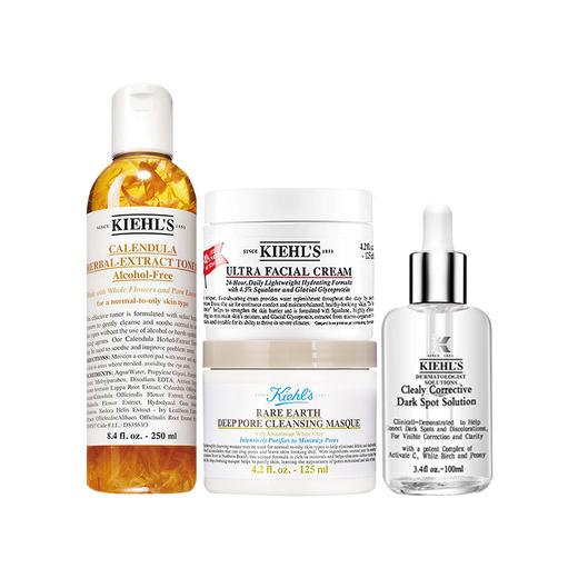 春节不打烊 【送礼盒礼袋】科颜氏全家福大礼包 （高保湿面霜125ml+精华液100ml+白泥面膜125ml+金盏花水250ml） 一般贸易 商品图1