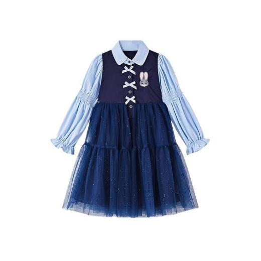 迪士尼童装女童连衣裙疯狂动物城兔子警官2026儿童假两件公主裙子 商品图4