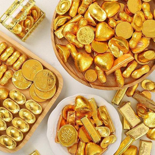 【香醇松软脆❗️浓郁好味道】混装巧克力金币元宝花生金条巧克力零食蛋糕烘焙装饰过年年货。jd 商品图2