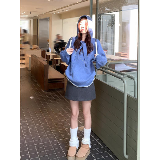 <曾小咸推荐> 2.26现货秒杀 ！微信超特价！韩系连帽毛衣 日常229.99 立减120 秒杀109.99！！ 商品图3