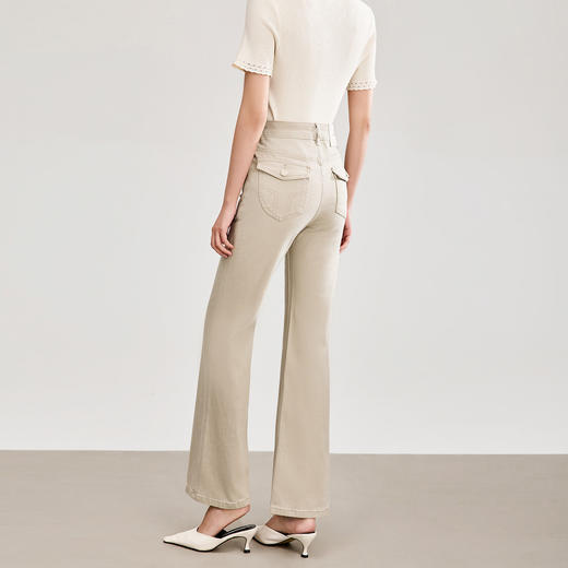 「高货wl」全新升级【铂金会员275/天猫369/差价94】(40253)洛诗琳老钱风复古天丝棉牛仔裤2026春季新款直筒显瘦微喇裤 商品图1