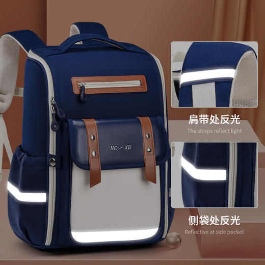 2025新款英伦风小学生书包一到六年级减负大容量护脊手提双肩包 商品图3