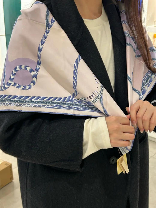 爱马仕 蓝色马头 丝巾 商品图2