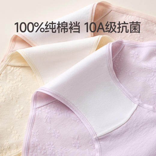 芬腾女士内裤10A级抗菌防螨棉质裆高腰棉质三角裤透气舒适短裤头 商品图3