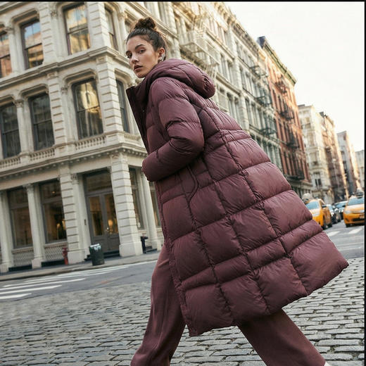 NANSONGSILK/NS秋冬过膝长款宽松加厚霍尔多巴吉95白鹅绒外套547102南宋 商品图2