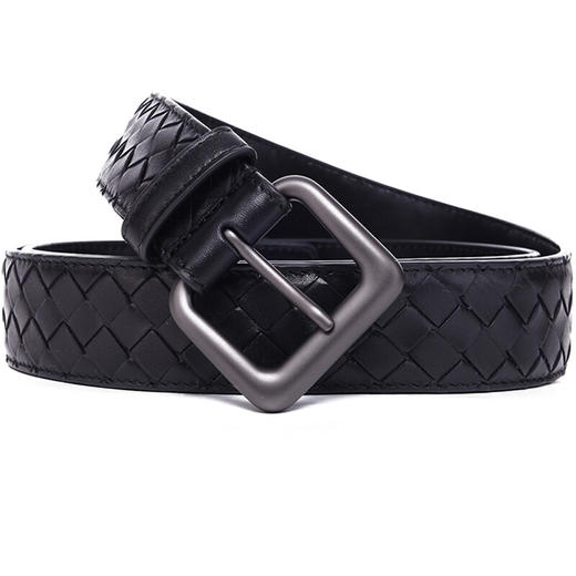 271932V4650100095 BOTTEGA VENETA 【编织针扣】男士经典牛皮革商务休闲3.5CM宽腰带皮带【95】 商品图1