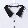 26013SDSA男装2026新款高贵轻奢潮牌简约拼接撞色半纽扣翻领长袖T恤 商品缩略图2