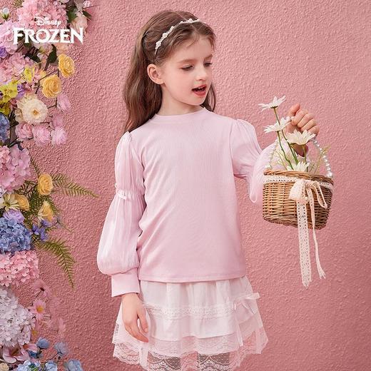 迪士尼童装女童长袖T恤泡泡袖2026新品春装洋气打底衫儿童卫衣 商品图2