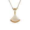 AU750黄金经典时尚高定定制款贝母扇子造型群镶钻石吊坠项链 链长：44CM（长度可调节）010226NJS01 商品缩略图0