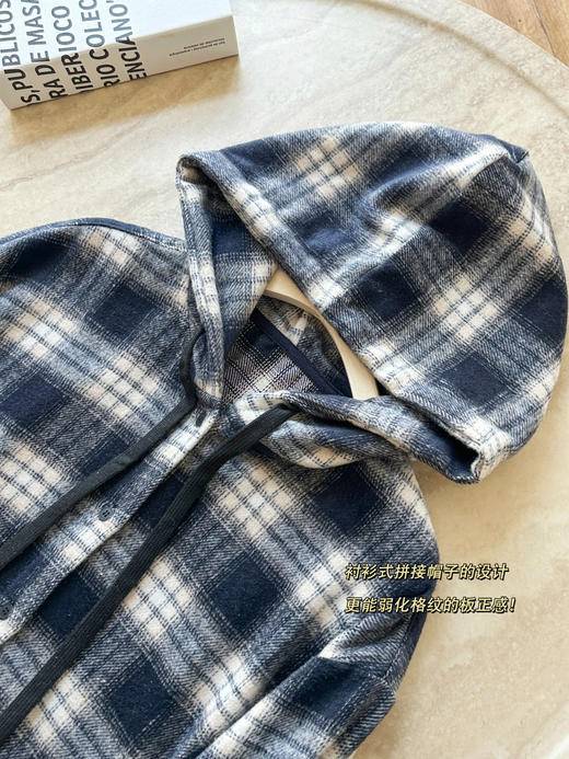 韩国rauc*复古连帽格子衬衫 商品图10