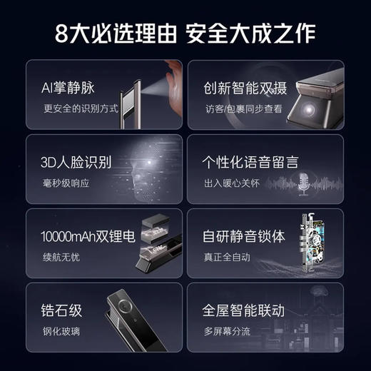 卡萨帝（Casarte）智能门锁 CFA-X70-CAU1 罗曼金 商品图1