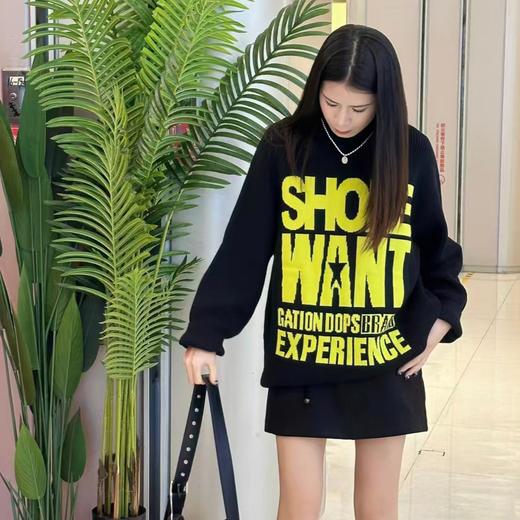 NC圆领撞色大字母长袖毛织上衣51027（黑） 冬季 253060350321 商品图0