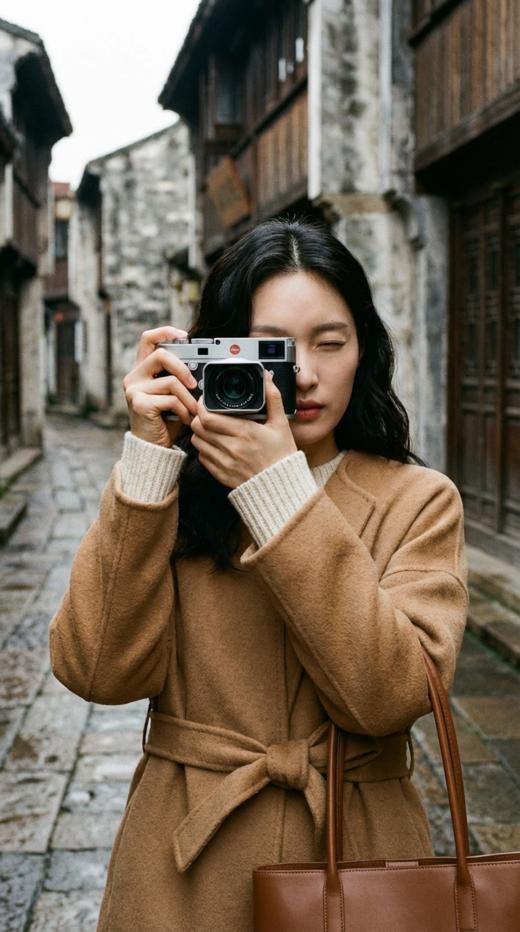 宽袖立裁摆简约双面工艺腰带中长款大衣 商品图7