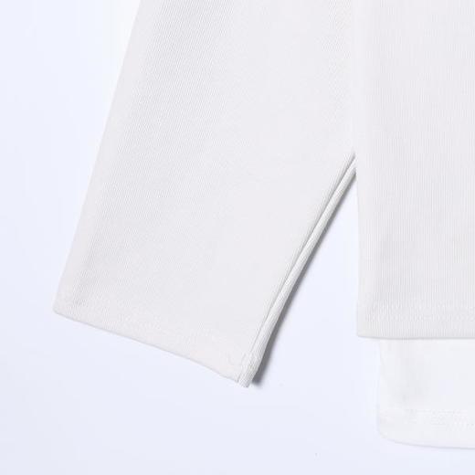 SDSA男装2026新款轻奢韩版简约撞色拼接假两件圆领长袖T恤百搭 商品图3