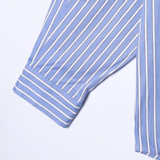 2192SDSA男装2026新款高贵轻奢韩版简约撞色竖纹长袖衬衫百搭宽松衬衣 商品图4