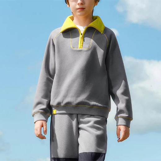 裁缝学苑TH21新款加绒翻领儿童卫衣纸样卫裤套装插肩半拉链打版裁剪图纸 商品图4