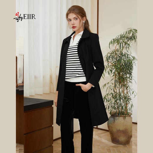 司歌收腰单排扣风衣春秋女中长外套R921240X 商品图1