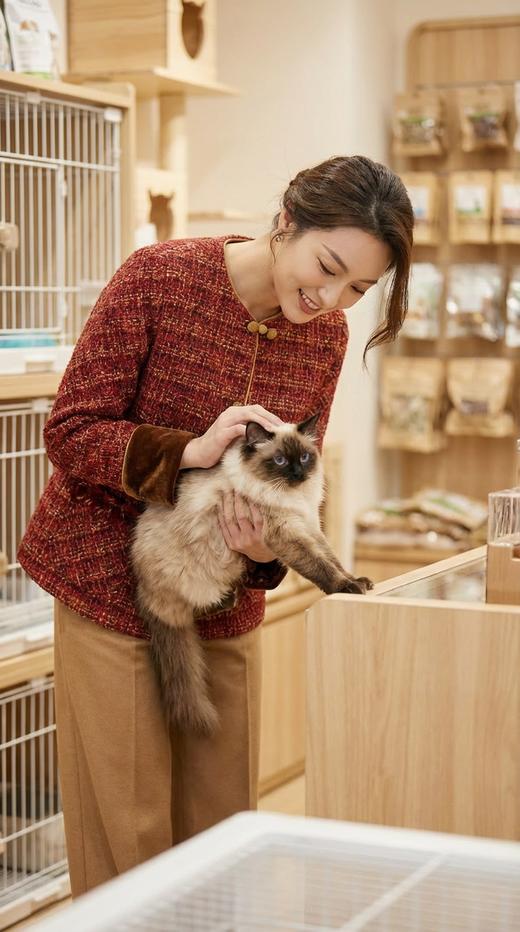 袖口撞色圆领盘扣优雅小香外套 商品图1