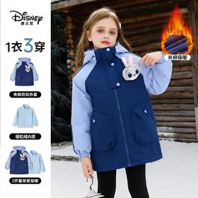 迪士尼童装女童套装疯狂动物城兔子警官加绒内胆保暖卡通两件套
