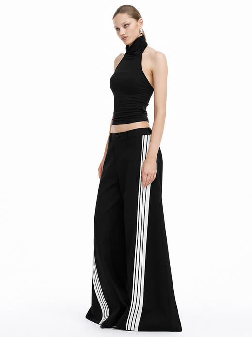 TR她热 错位摩登 黑白撞色条纹复古阔腿显瘦百搭西装裤休闲裤 商品图4