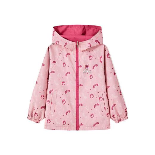 迪士尼童装女童草莓熊双面穿外套2026中大童休闲儿童风衣连帽上衣 商品图4