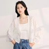 三彩2026新款法式羽毛肌理披肩外搭米白柔美系绳短款仙气氛围约会 商品缩略图4