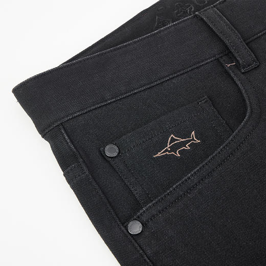 【莫代尔】德鲨夏新款黑色牛仔裤男青年直筒弹力裤子长裤 商品图3