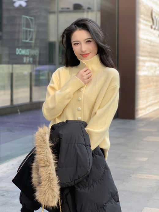 【百图lulu定制】【小汤圆毛衣】可立领 可翻领 长袖 开衫 毛衣外套 商品图10