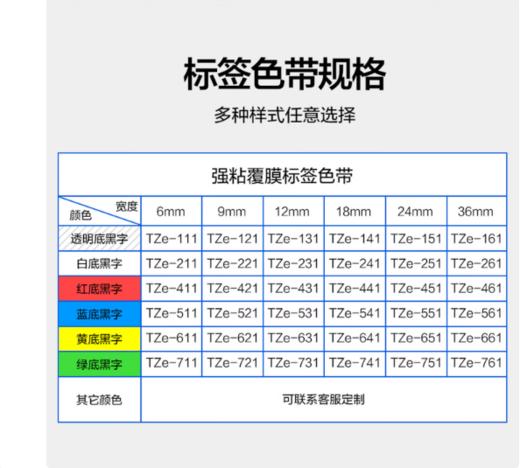 【GZ】彩格白底黑字12mm标签色带 商品图3