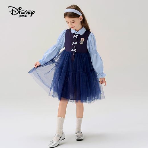 迪士尼童装女童连衣裙疯狂动物城兔子警官2026儿童假两件公主裙子 商品图1