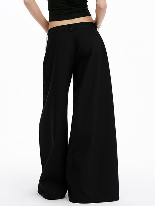 TR她热 错位摩登 黑白撞色条纹复古阔腿显瘦百搭西装裤休闲裤 商品图1