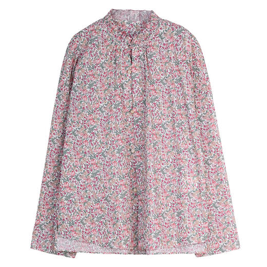 牧衣游原创进口Liberty印花棉衬衫春季新款粉色碎花气质小衫 植愈 商品图4