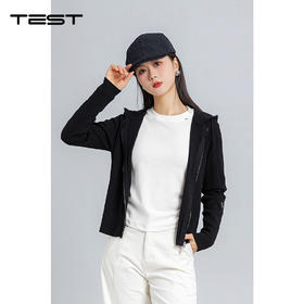 春上新坑条肌理双拉链短款修身显瘦百搭毛衣1261010