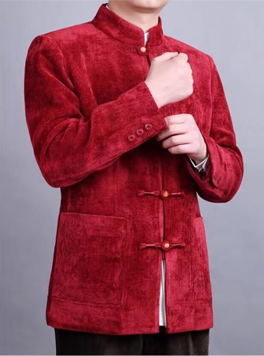 【特价清仓】百福龙 高档秋冬男唐装宴会装 中式男装外套 唐装民族服装 中式婚礼装12008 商品图1