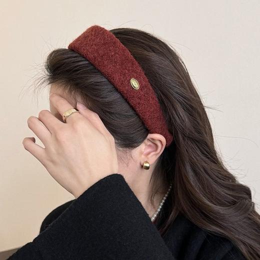 高级感仿珍珠秋冬金标高颅顶发箍  A-5799 商品图0