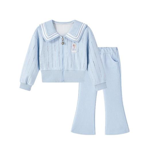 迪士尼女童运动套装2026春装新品卡通儿童艾莎公主休闲透气两件套 商品图4