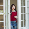 【林栖设计小店】红启新岁|绵羊毛优雅多色百搭宽松2026春新款毛织上衣G1961386 商品缩略图2