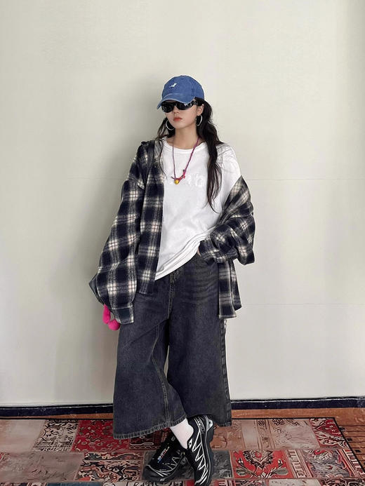 韩国rauc*复古连帽格子衬衫 商品图6