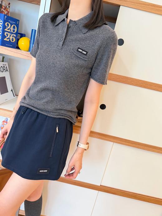 缪缪 灰色针织polo衫(KX*MM) 商品图7