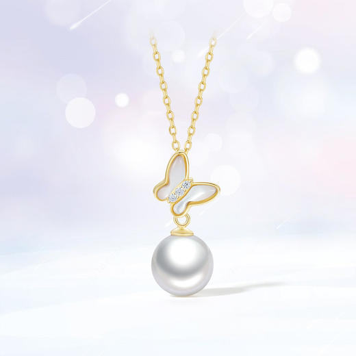 S1PC0281S1XXX0 周大生CHOW TAI SENG S925蝶恋珍珠造型项链套链时尚简约百搭 商品图1
