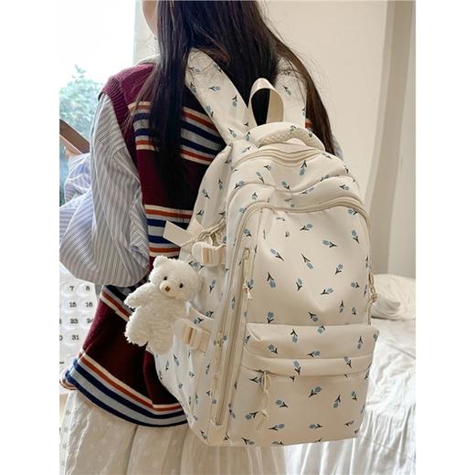 新款新品书包女ins少女学院风小碎花背包韩版原宿印花中学生双肩包女 商品图2